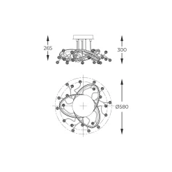 Lampa sufitowa MAIA czarna (MX3481-1S-3BCT) - Zuma Line