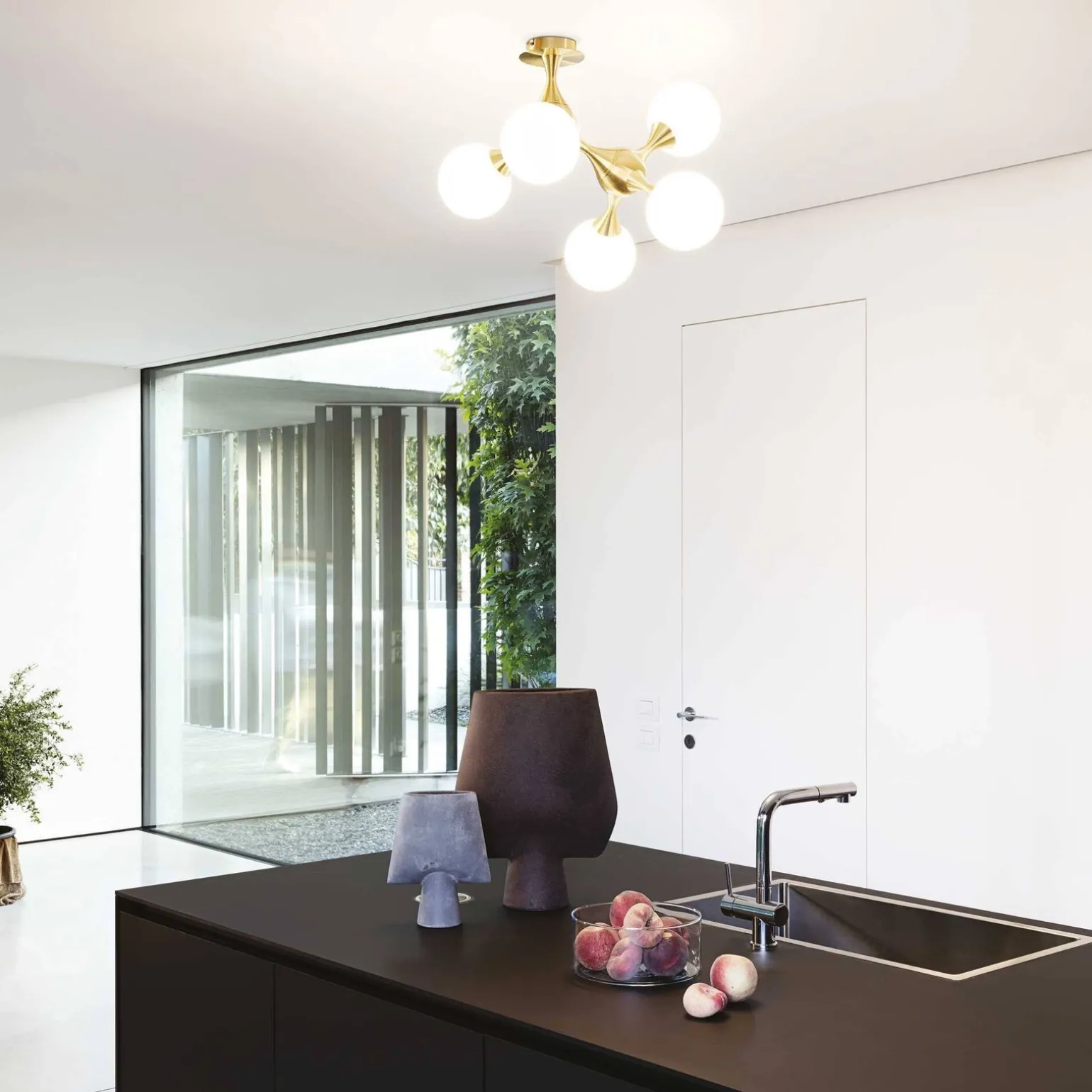 Lampa Sufitowa NODI Mosiądz (NODI_PL5_OTTONE) - Ideal Lux