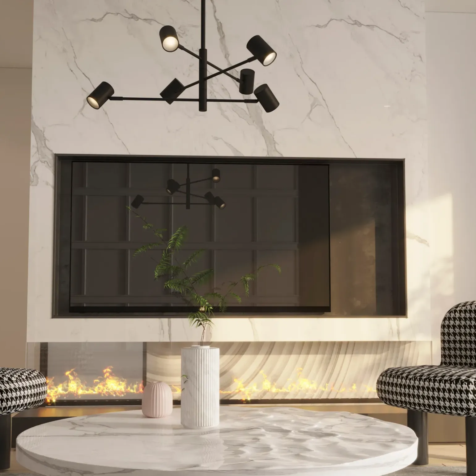 Lampa Sufitowa Noe 6 (PLC0102-BK) - Yaskr