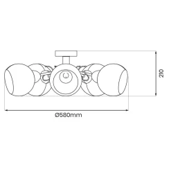 Lampa sufitowa OSLO 5xE27 (ML1274) - Milagro