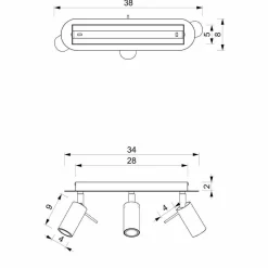 Lampa sufitowa PRESTON PINK/WHITE 3x mini GU10 (MLP7628) - Milagro
