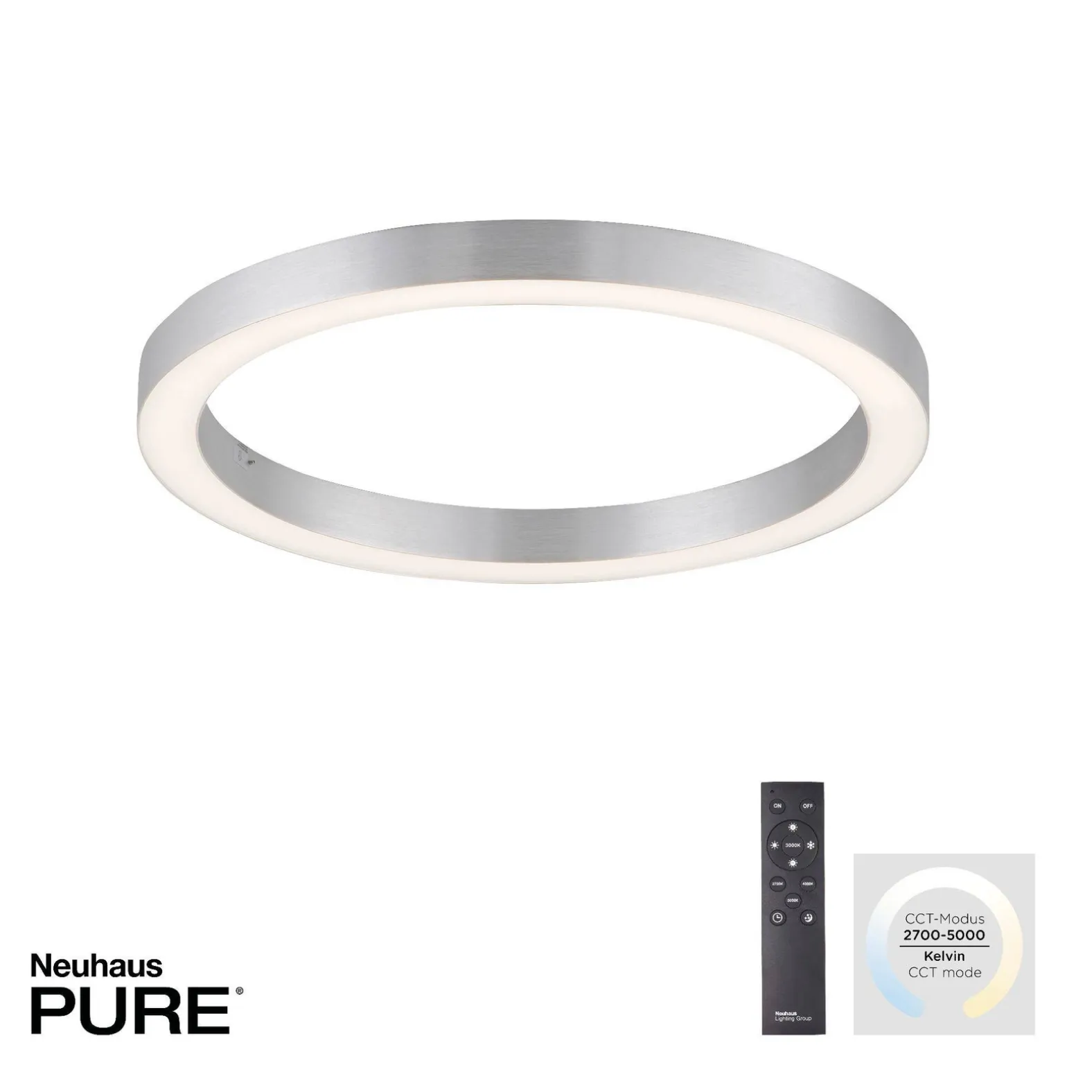 Lampa sufitowa PURE-LINES, ALUMINIUM (6309-95) - Paul Neuhaus