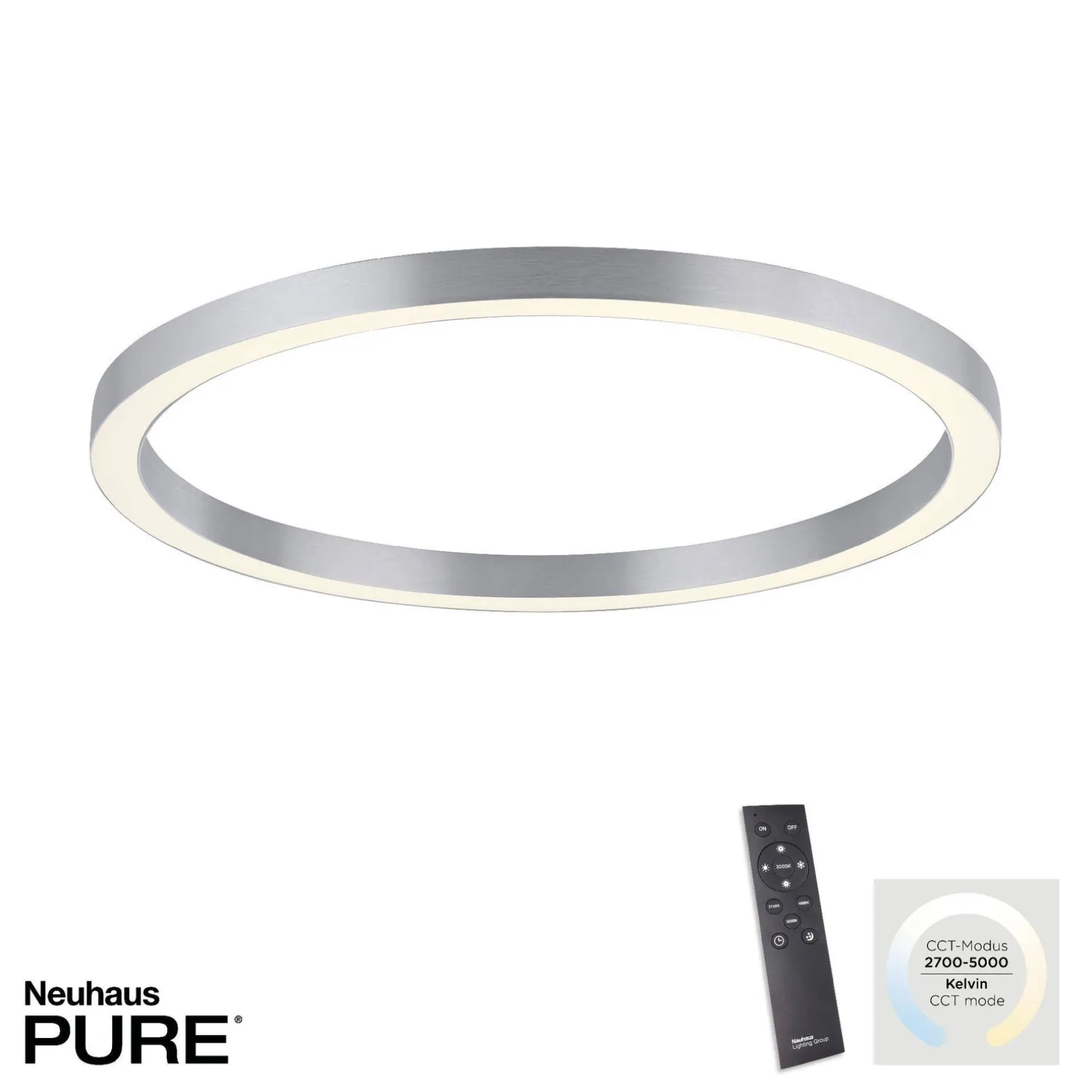 Lampa sufitowa PURE-LINES, ALUMINIUM (6306-95) - Paul Neuhaus