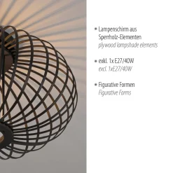 Lampa sufitowa RACOON CZARNA (11410-18) - Paul Neuhaus