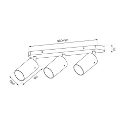 Lampa sufitowa Ricky Spot złota 3 (ML0692) - Milagro