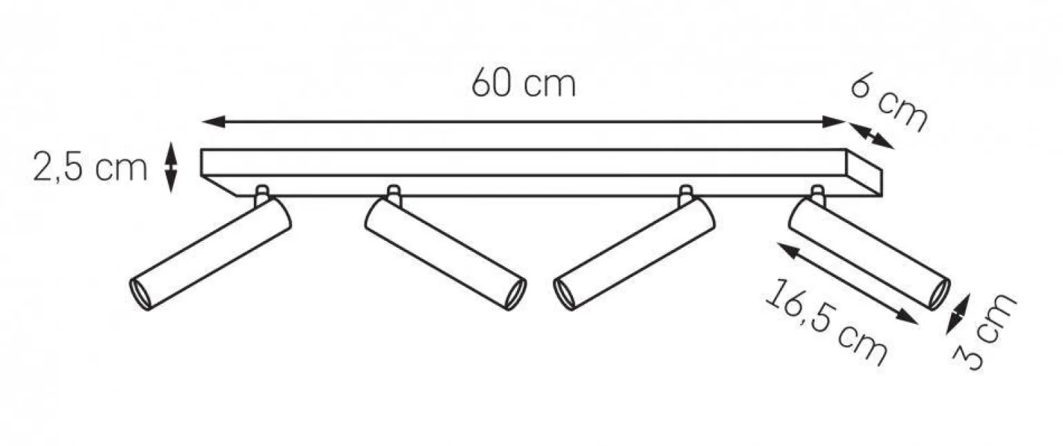 Lampa sufitowa ROLL 4 kolor Czarny (50922402) - KASPA