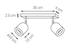 Lampa sufitowa SPARK 2 kolor Czarny (50942202) - KASPA