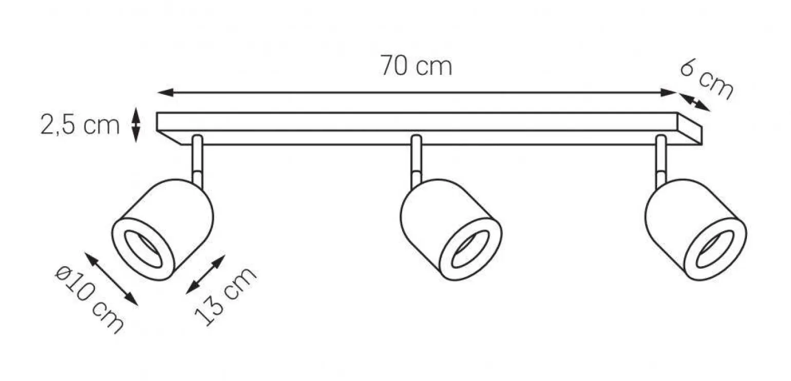 Lampa sufitowa SPARK 3 kolor Czarny (50944302) - KASPA