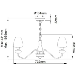 Lampa wisząca Armand (DL-ARMAND3-AB) - Elstead Lighting