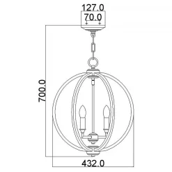 Lampa wisząca Corinne (FE-CORINNE-3P-M) - Elstead Lighting