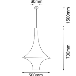 Lampa wisząca Alda L - Biała (500 mm) (5116) - Shilo