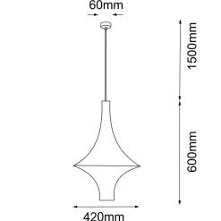 Lampa wisząca Alda M - Czarna (420 mm) (5112) - Shilo