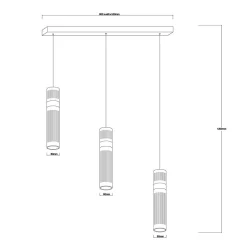 Lampa wisząca Ambiente 3 LED CCT grafitowa (LP-1510/3L grafit) - Light Prestige
