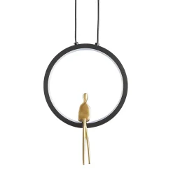 Lampa wisząca AMICI led czarno złota 27 cm (ST-D7774 black) - Step into Design