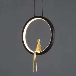 Lampa wisząca AMICI led czarno złota 27 cm (ST-D7774 black) - Step into Design