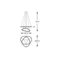 Lampa wisząca ATHESA złota (MD3169-2-3GT) - Zuma Line