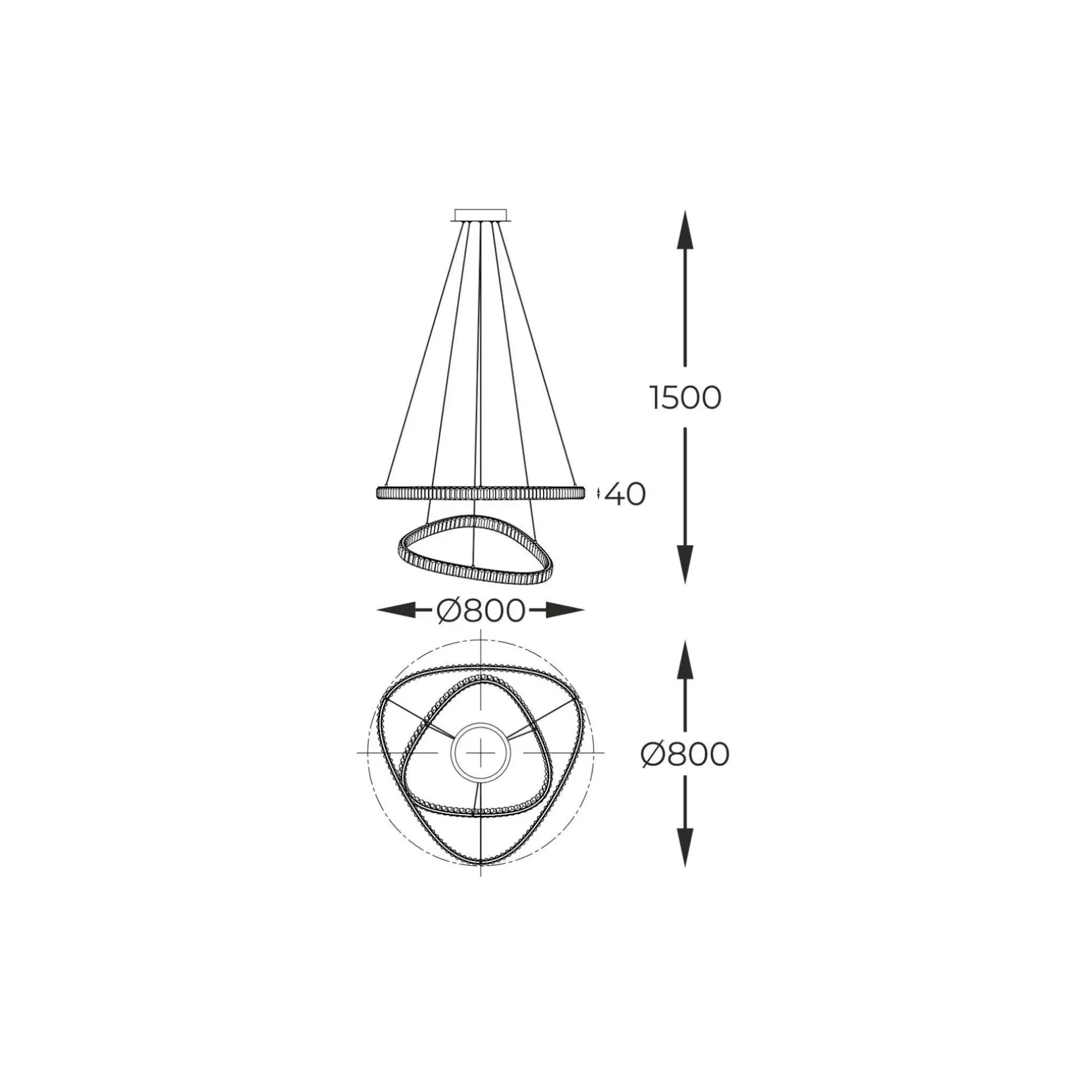 Lampa wisząca ATHESA złota (MD3169-2-3GT) - Zuma Line