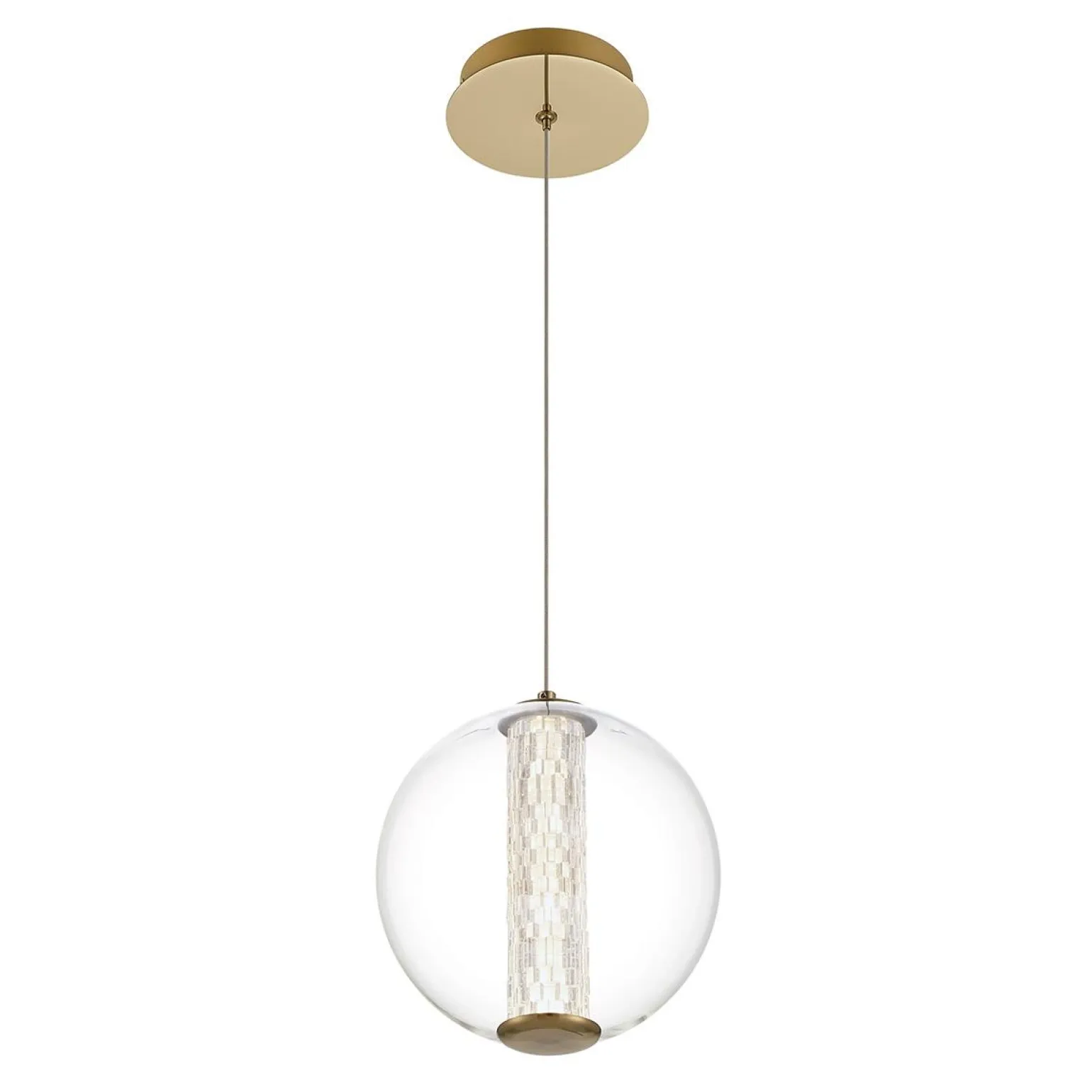 Lampa wisząca Atomo - 1 źródło światła - Szczotkowane złoto (QN-ATOMO-1P-BG) - Quintiesse