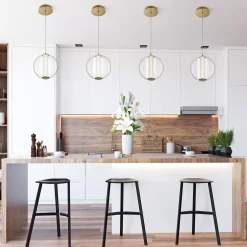 Lampa wisząca Atomo - 1 źródło światła - Szczotkowane złoto (QN-ATOMO-1P-BG) - Quintiesse