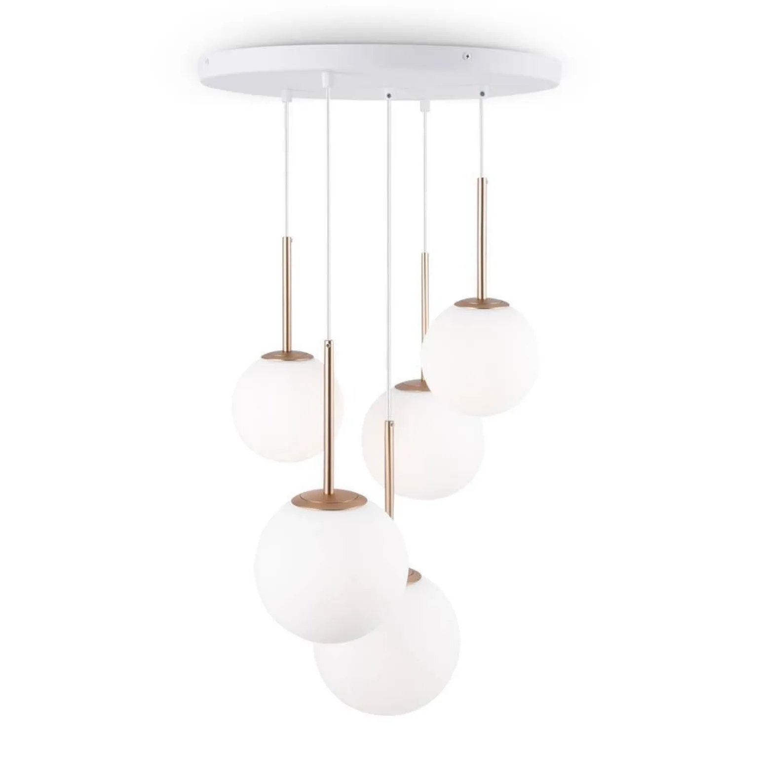 Lampa wisząca Basic form 5 biało złota (MOD321PL-05G) - Maytoni