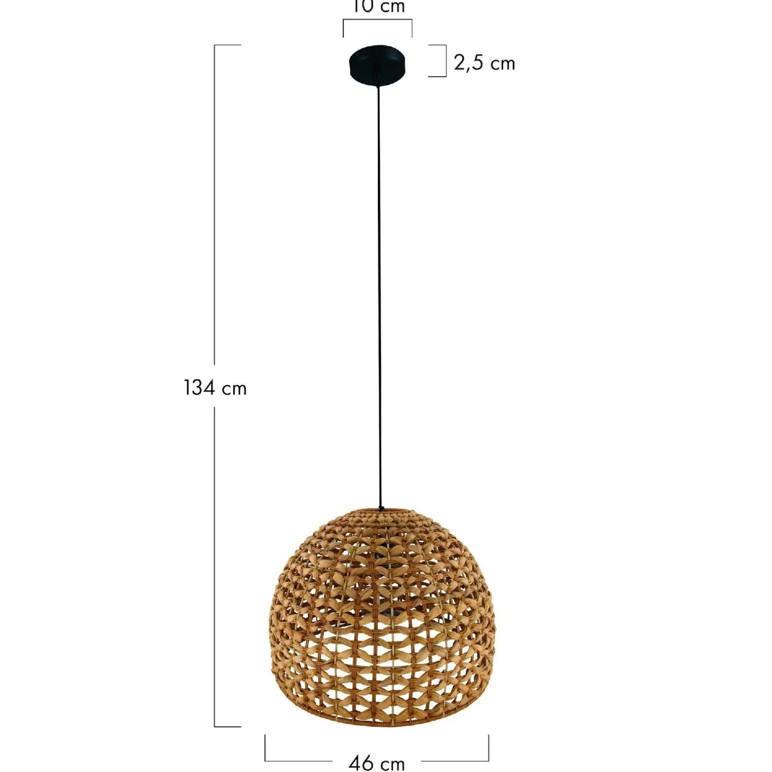 Lampa wisząca Boho ażurowa Hiacynt wodny 46x46x134cm (55874-017) - DIJK