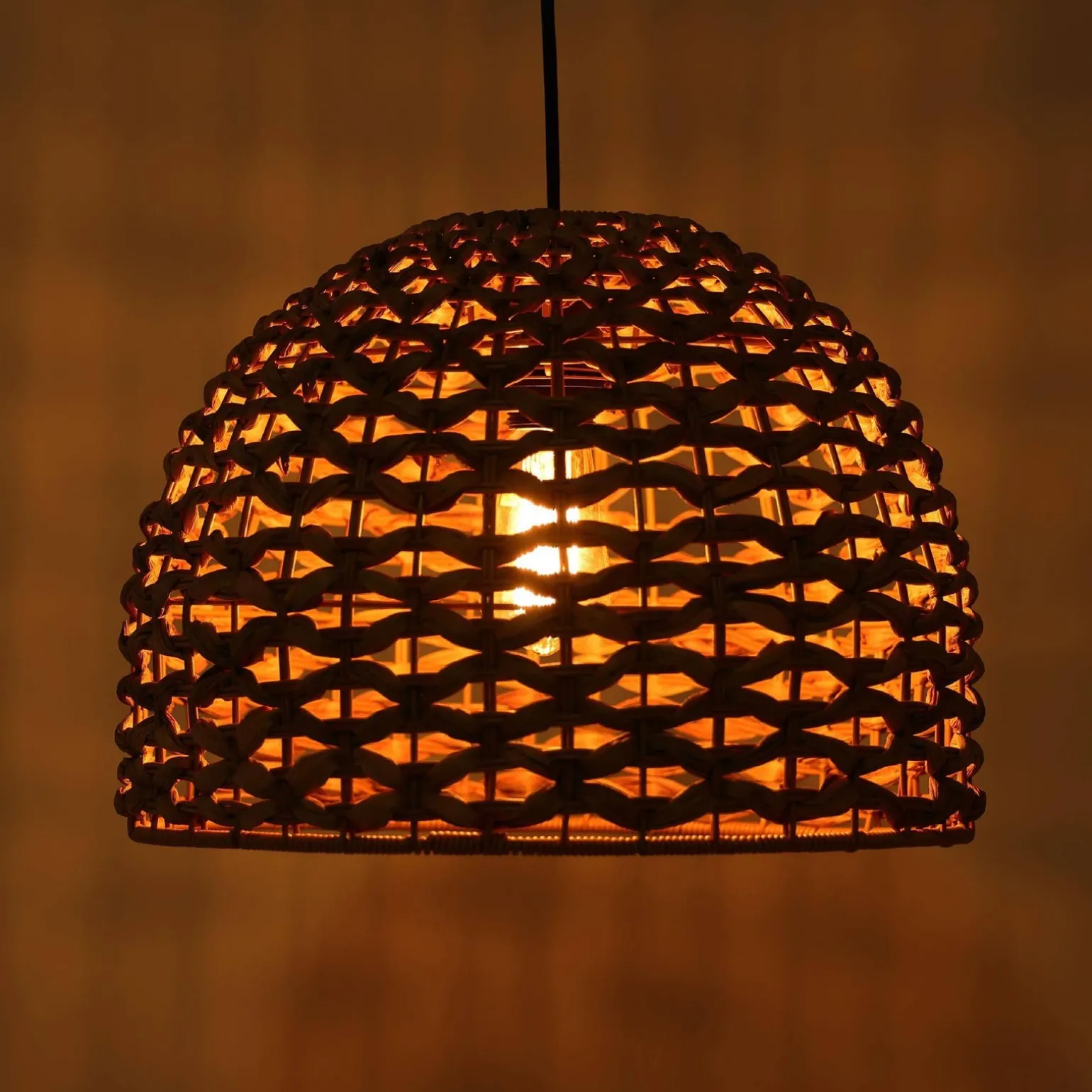 Lampa wisząca Boho ażurowa Hiacynt wodny 46x46x134cm (55874-017) - DIJK