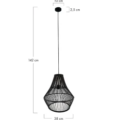 Lampa wisząca Boho bambusowa 38x38x142cm (55703-074) - DIJK