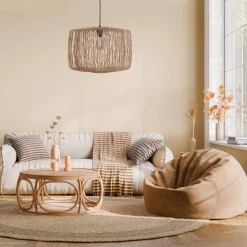 Lampa wisząca Boho bambusowa 46x46x134cm (55878-017) - DIJK