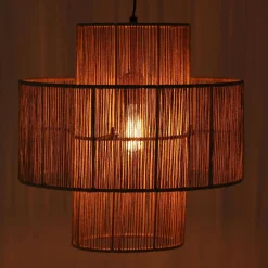 Lampa wisząca Boho jutowa 40x40x141cm (104665) - DIJK