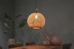 Lampa wisząca Boho kula bambusowa 38x38x135cm (55857-017) - DIJK