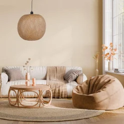 Lampa wisząca Boho kula bambusowa 46x46x143cm (55858-017) - DIJK