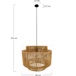 Lampa wisząca Boho papierowa 46x46x135cm (55698-017) - DIJK