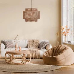 Lampa wisząca Boho papierowa 46x46x135cm (55698-017) - DIJK