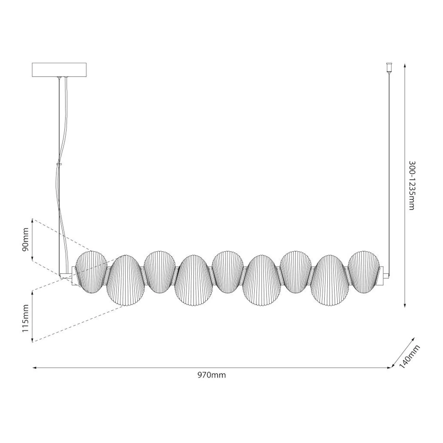 Lampa wisząca BOLLA GOLD 32W LED (ML1426) - Milagro