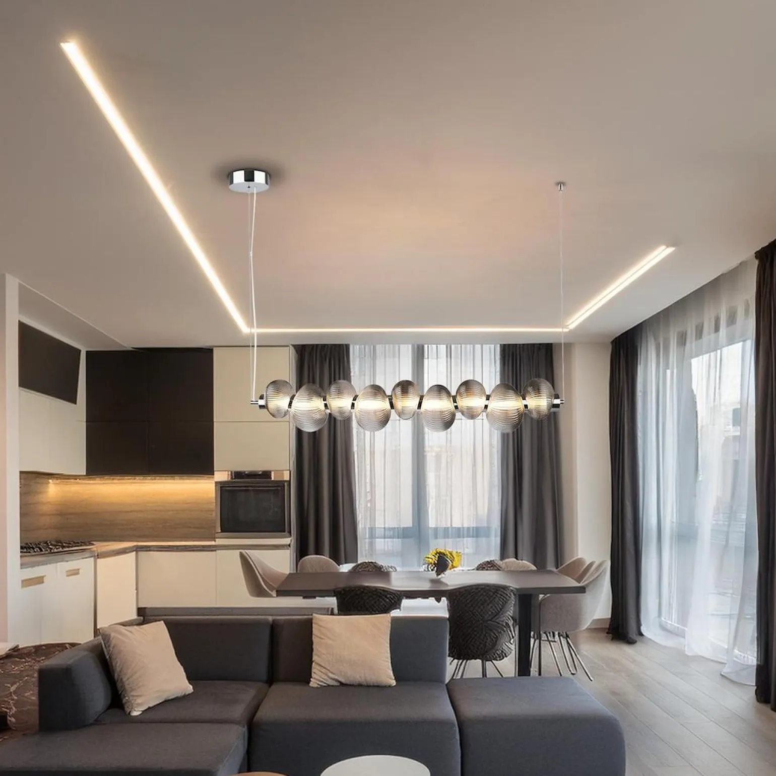 Lampa wisząca BOLLA SMOKED 32W LED (ML1427) - Milagro