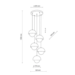 Lampa wisząca BONO OCHRA 5 (10268) - TK Lighting