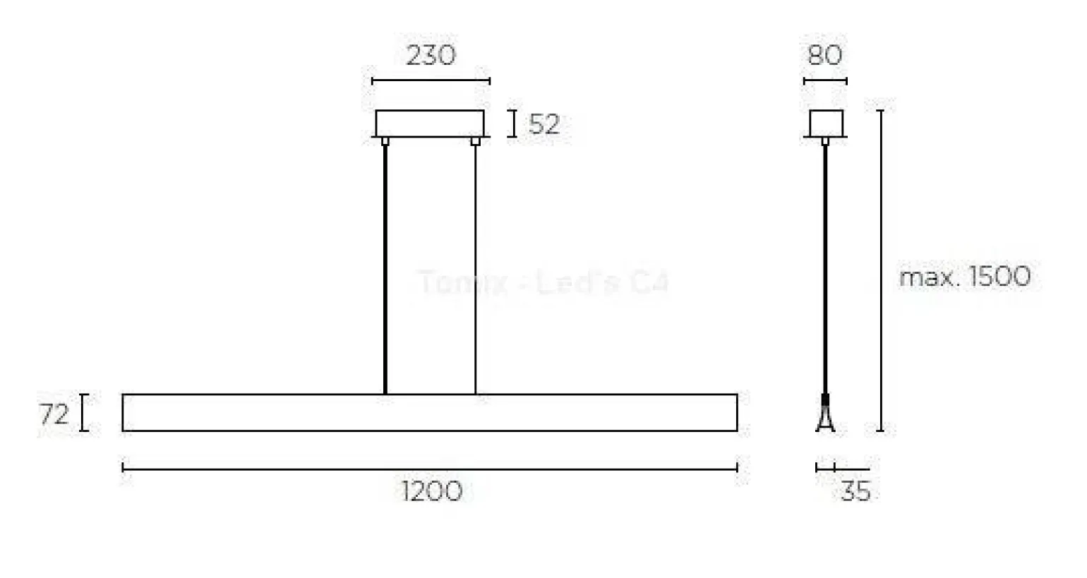 Lampa wisząca BRAVO szara (00-4925-34-M1) -GROK- Leds-C4 - żyrandol