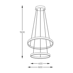 Lampa wisząca BRENO złota Ø 60 cm (18140GD-2) - Zuma Line