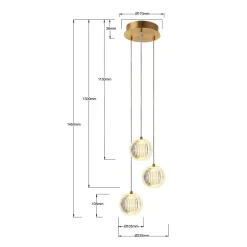 Lampa wisząca Brillant 3 złota LED CCT (LP-3303/3P GD) - Light Prestige