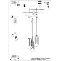 Lampa wisząca BRINA 3P biała (SL.1335) - Sollux Lighting