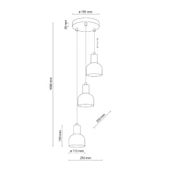 Lampa wisząca CAIRO 3 PŁ (4895) - TK Lighting