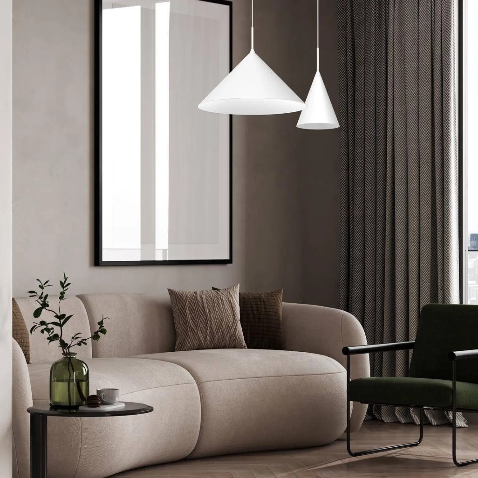 Lampa wisząca CAPITAL biała Ø17cm (MLP0965) - Milagro