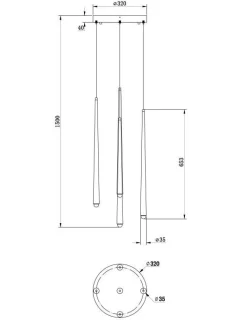 Lampa wisząca Cascade 5 złota (MOD132PL-L36BSK2) - Maytoni