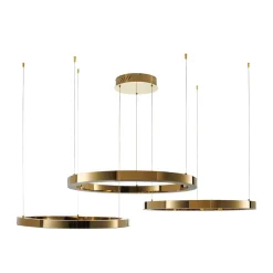 Lampa wisząca CIRCLE 40+60+80 LED złoty połysk na 1 podsufitce (DN924-40+60+80 gold) - Step into Design