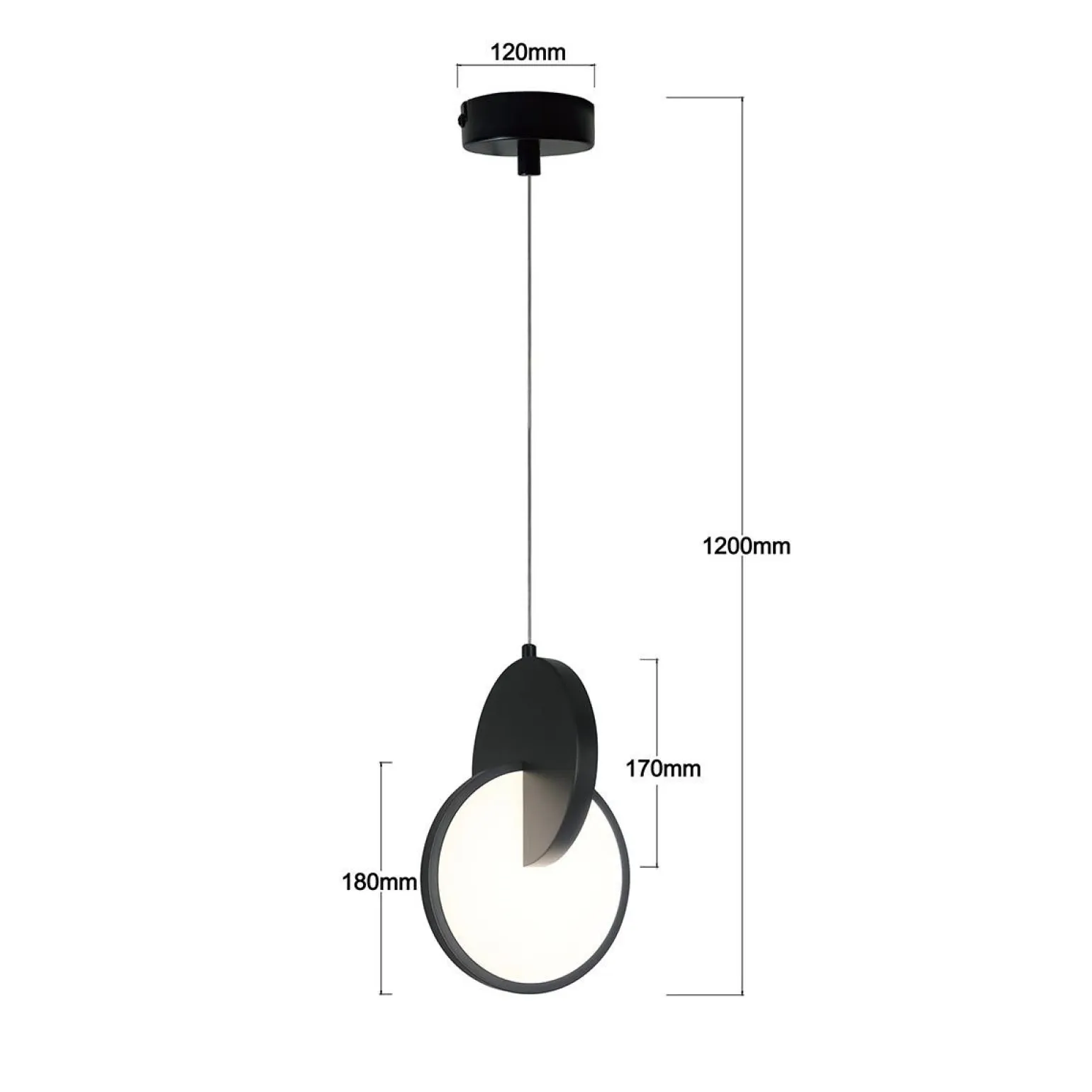 Lampa wisząca Circlo LED CCT czarna (LP-1311/1P BK) - Light Prestige