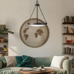 Lampa wisząca Collier - 4 źródła światła - Zgaszona czerń (HK-COLLIER-P-BX) - Elstead Lighting