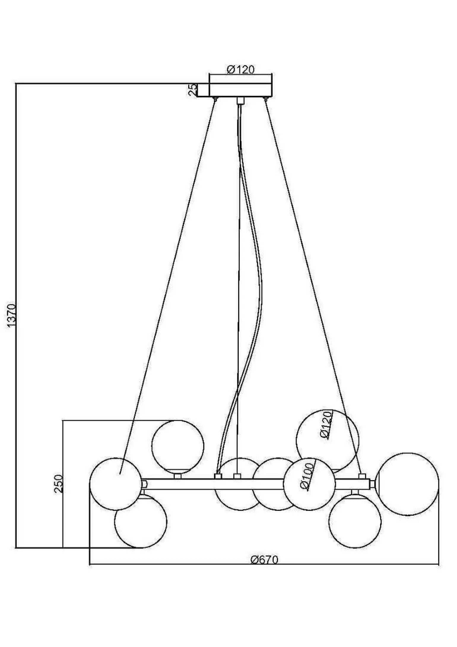 Lampa wisząca Dallas złota (MOD545PL-11BS) - Maytoni