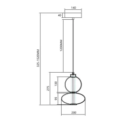 Lampa wisząca DAPHNE SMOKED 12W (ML0344) - Milagro