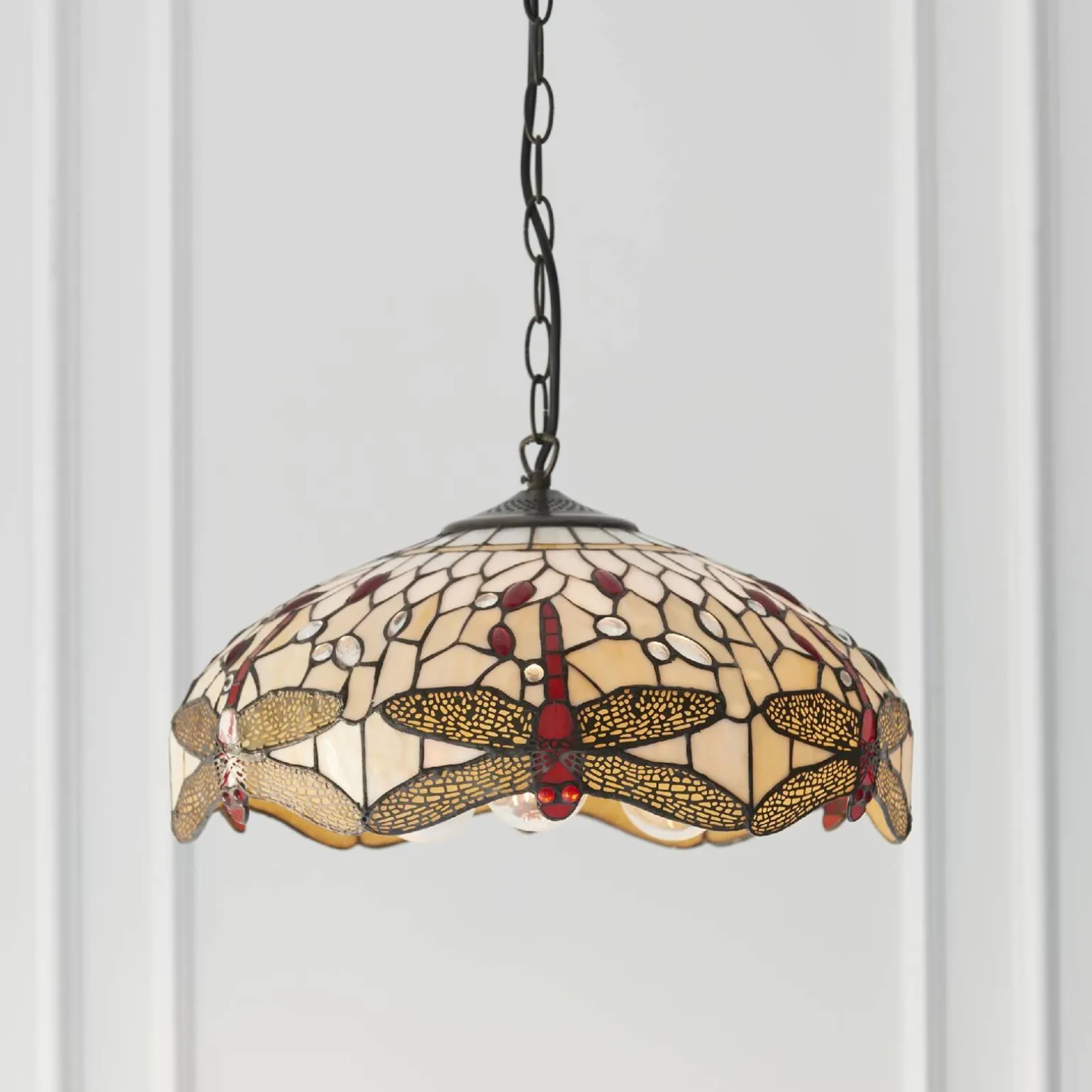 Lampa Wisząca Dragonfly beige (70824) Tiffany