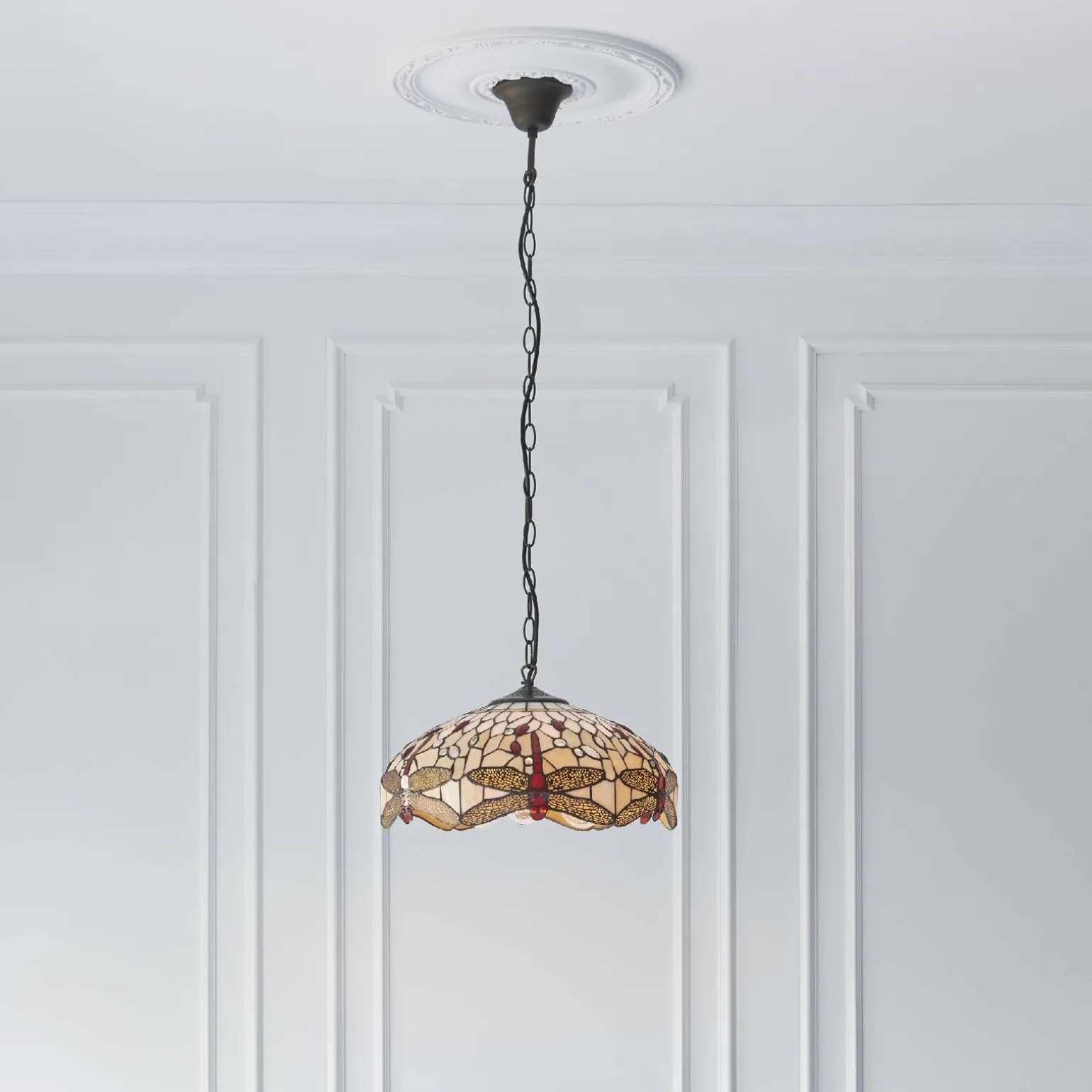 Lampa Wisząca Dragonfly beige (70824) Tiffany